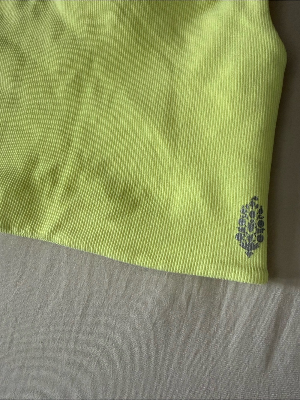 Free People Movement Neon Yellow Ribbed Cropped Tank - Picture 2 of 4